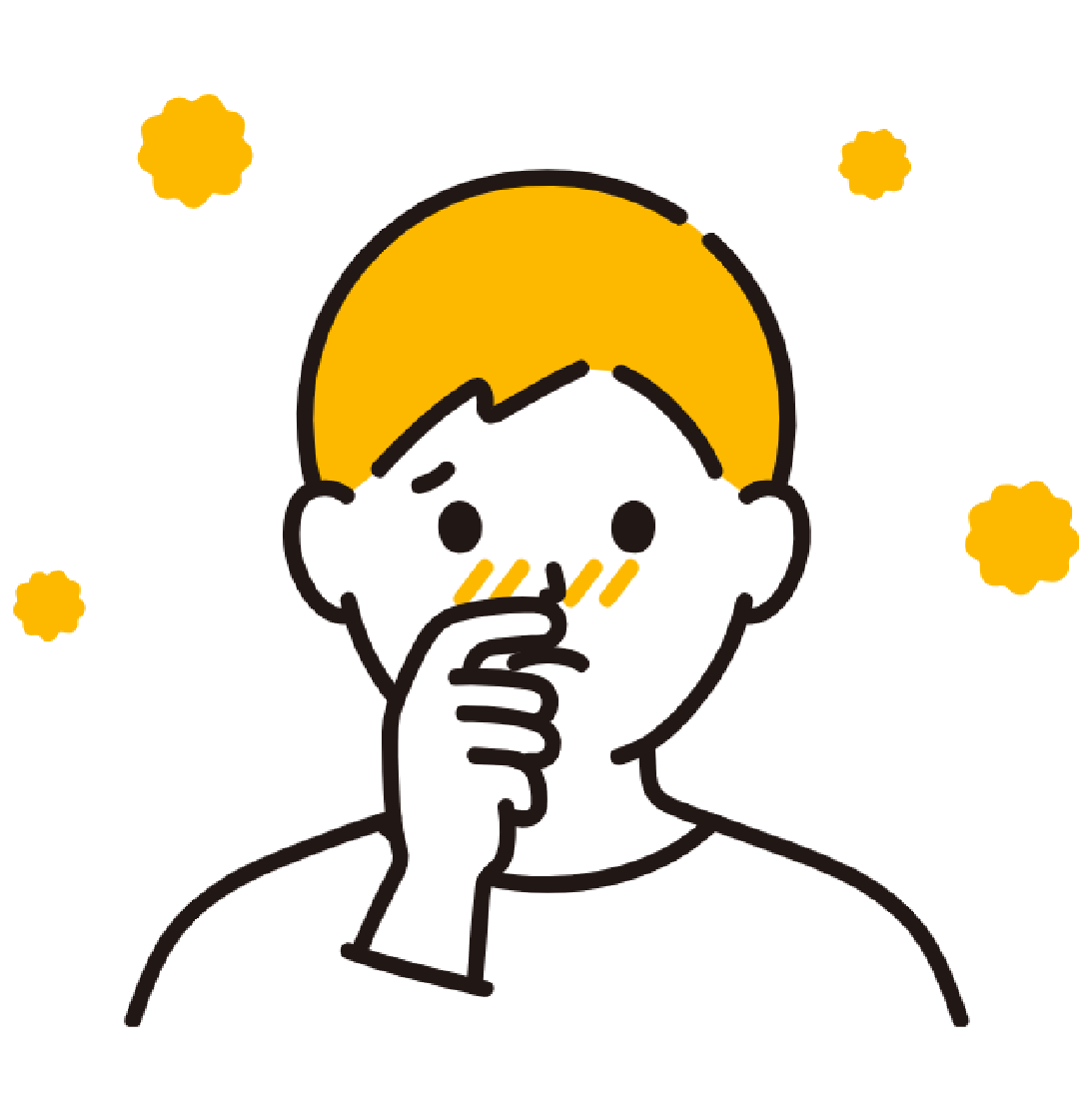 花粉症の人のイラスト